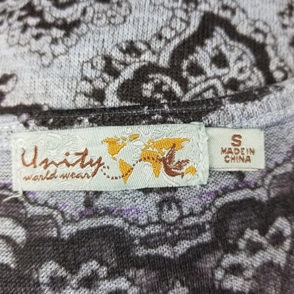 Unity world women's size s knit top lace trim top - Picture 3 of 8